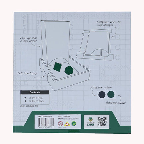 LPG Essentials Dice Tower and Mat Slate / Lich Green