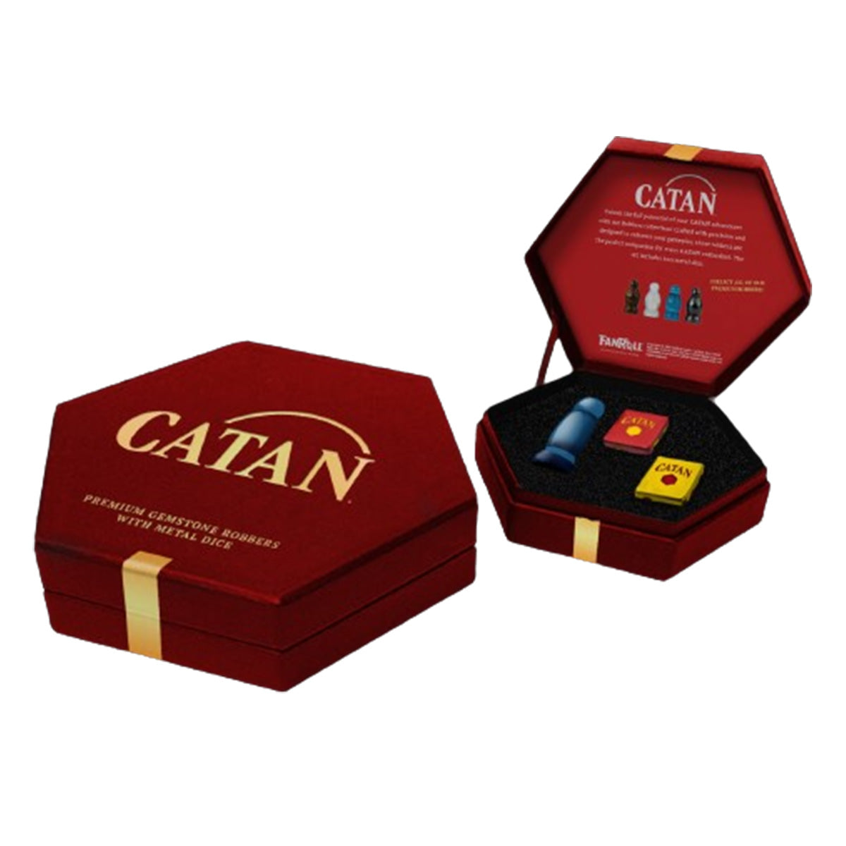 MDG CATAN Premium Robber and Metal Dice Set Cat's Eye Aquamarine