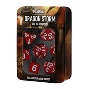 MDG Silicone 16mm Poly Dice Set - Dragon Storm Silicone Red Dragon Scales
