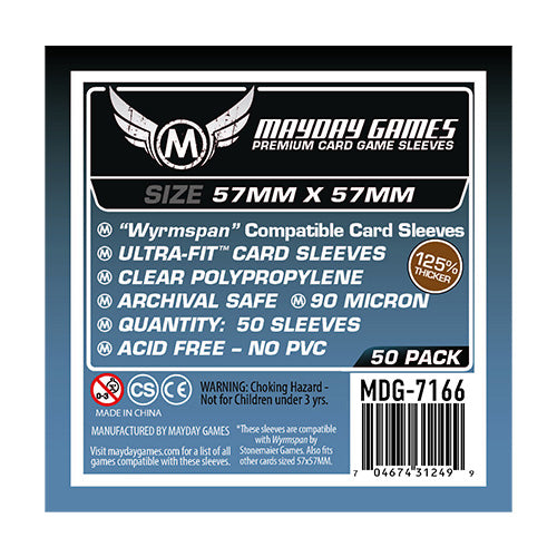 Mayday Premium "Wyrmspan Compatible" Sleeves 57 X 57 MM (Pack of 50)