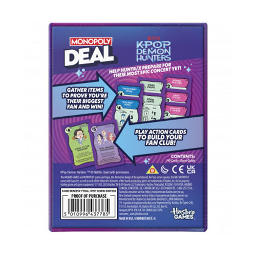 Monopoly Deal K-POP Demon Hunters