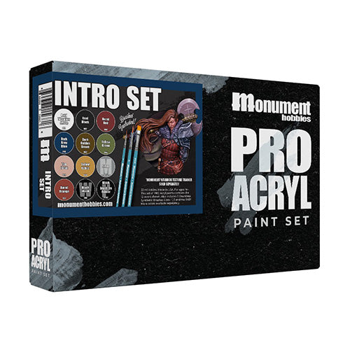 Monument Pro Acryl Intro Set - 12 Colors + 3 Synthetic Brushes