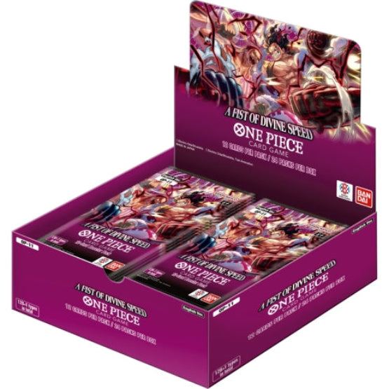 OP-11 A Fist of Divine Speed One Piece Card Game booster display