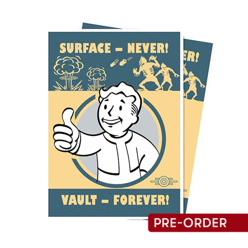 Ultra Pro Fallout Vault Boy Surface-Never! Vault-Forever! 105ct Apex Deck Protector Sleeves