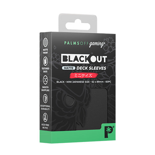 Palms Off Japanese 60pc Blackout Deck Sleeves - Black Matte