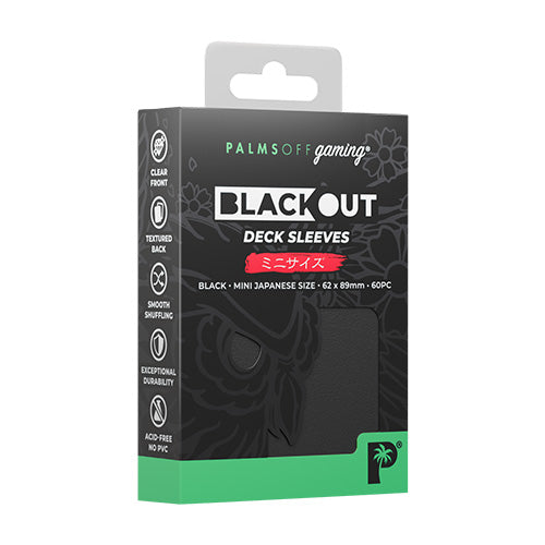 Palms Off Japanese 60pc Blackout Deck Sleeves - Black