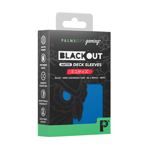 Palms Off Japanese 60pc Blackout Deck Sleeves - Blue Matte