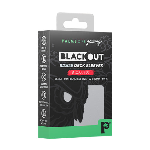 Palms Off Japanese 60pc Blackout Deck Sleeves - Clear Matte
