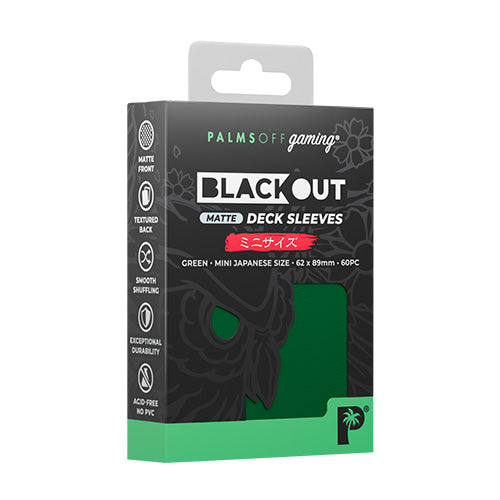 Palms Off Japanese 60pc Blackout Deck Sleeves - Green Matte