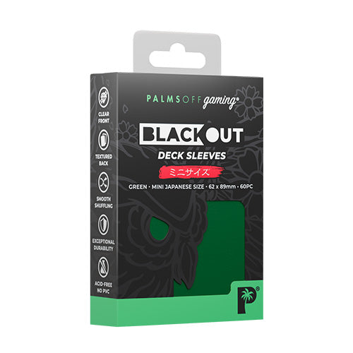 Palms Off Japanese 60pc Blackout Deck Sleeves - Green