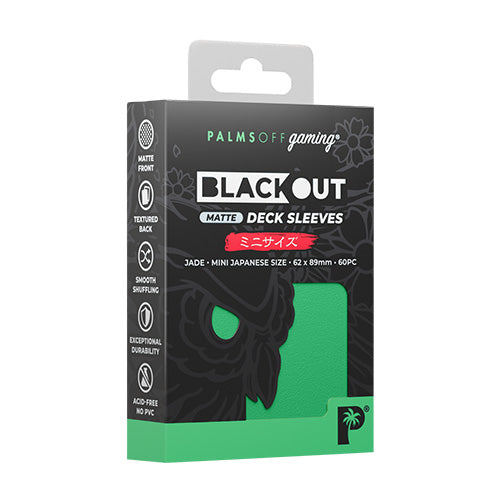 Palms Off Japanese 60pc Blackout Deck Sleeves - Jade Matte