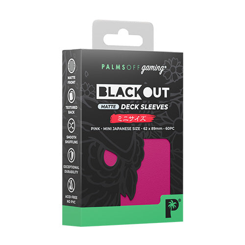 Palms Off Japanese 60pc Blackout Deck Sleeves - Pink Matte