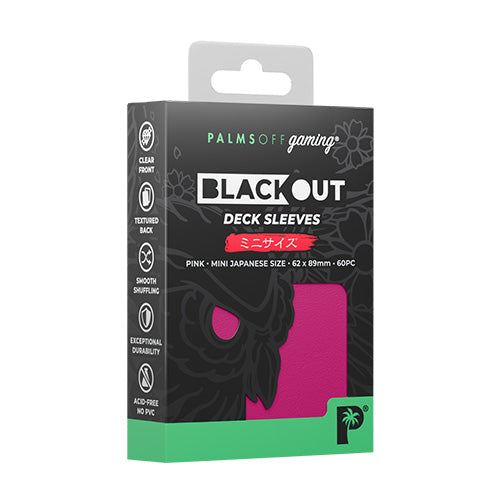 Palms Off Japanese 60pc Blackout Deck Sleeves - Pink