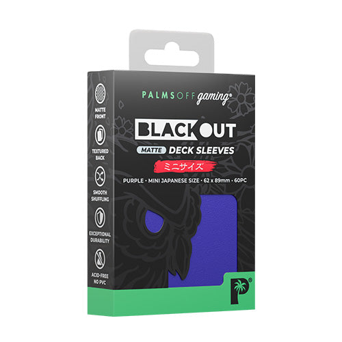 Palms Off Japanese 60pc Blackout Deck Sleeves - Purple Matte
