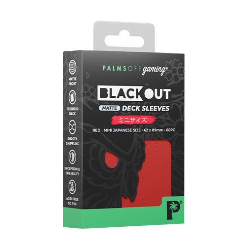 Palms Off Japanese 60pc Blackout Deck Sleeves - Red Matte