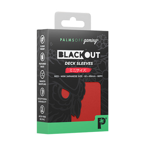 Palms Off Japanese 60pc Blackout Deck Sleeves - Red