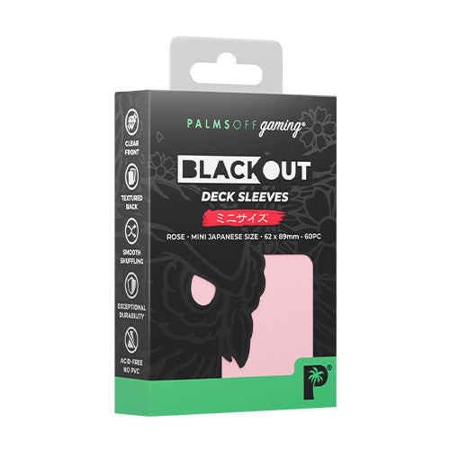 Palms Off Japanese 60pc Blackout Deck Sleeves - Rose