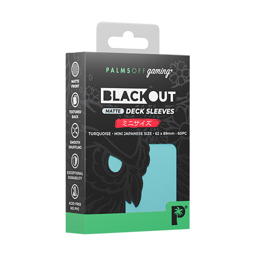 Palms Off Japanese 60pc Blackout Deck Sleeves - Turquoise Matte