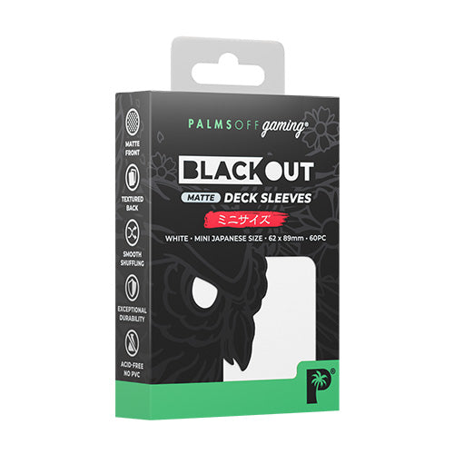 Palms Off Japanese 60pc Blackout Deck Sleeves - White Matte