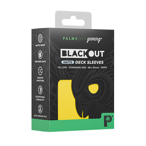 Palms Off Japanese 60pc Blackout Deck Sleeves - Yellow Matte