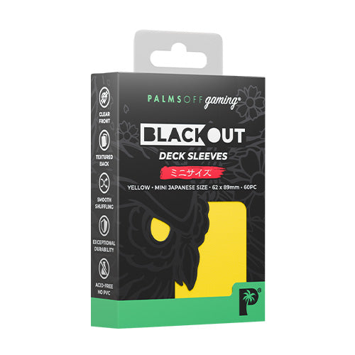 Palms Off Japanese 60pc Blackout Deck Sleeves - Yellow