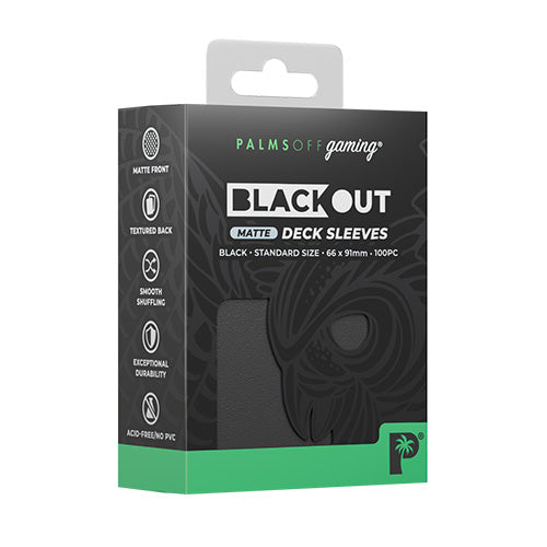 Palms Off Standard 100pc Blackout Deck Sleeves - Black Matte