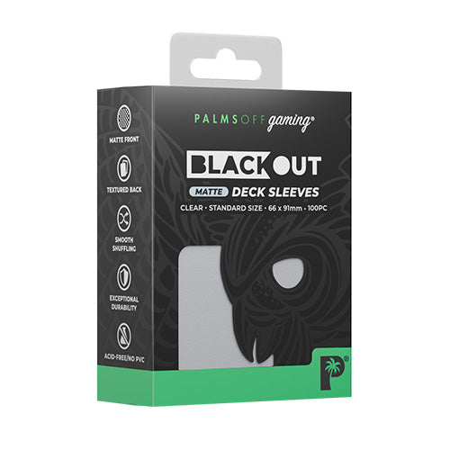 Palms Off Standard 100pc Blackout Deck Sleeves - Clear Matte