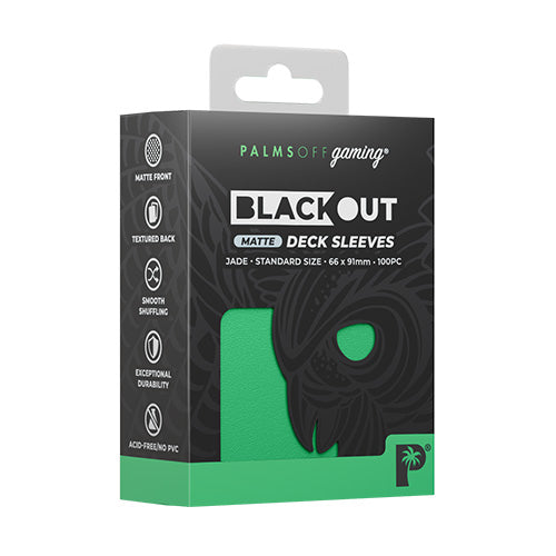 Palms Off Standard 100pc Blackout Deck Sleeves - Jade Matte