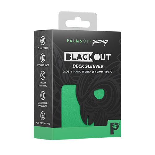 Palms Off Standard 100pc Blackout Deck Sleeves - Jade