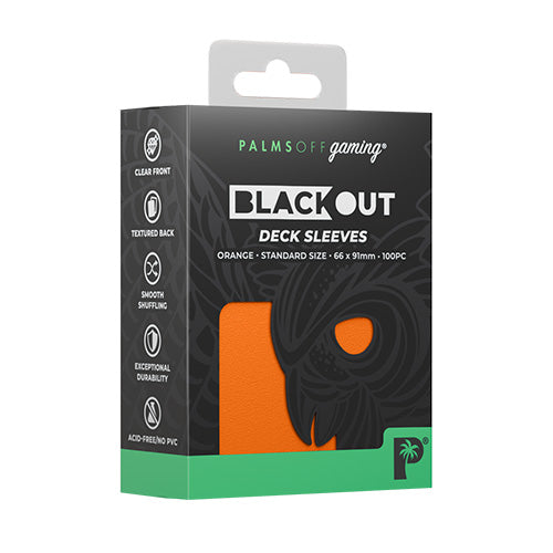 Palms Off Standard 100pc Blackout Deck Sleeves - Orange