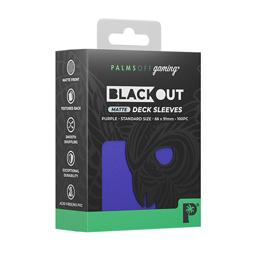 Palms Off Standard 100pc Blackout Deck Sleeves - Purple Matte