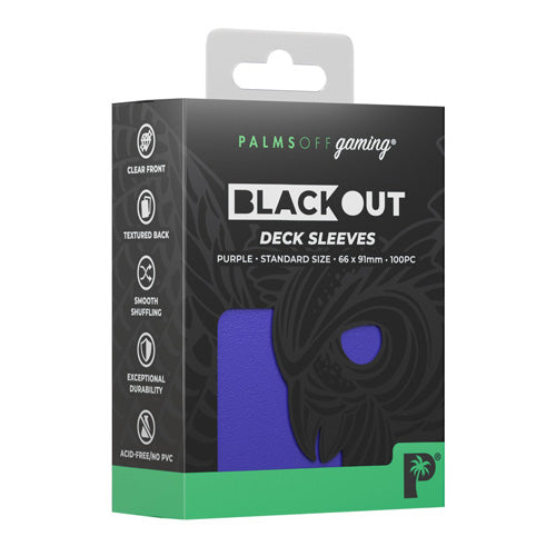Palms Off Standard 100pc Blackout Deck Sleeves - Purple
