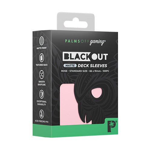 Palms Off Standard 100pc Blackout Deck Sleeves - Rose Matte