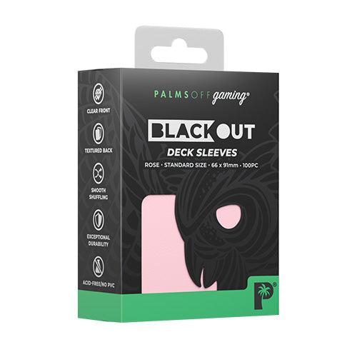 Palms Off Standard 100pc Blackout Deck Sleeves - Rose