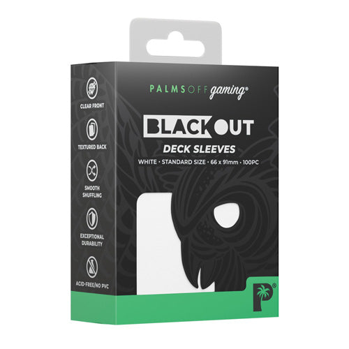 Palms Off Standard 100pc Blackout Deck Sleeves - White