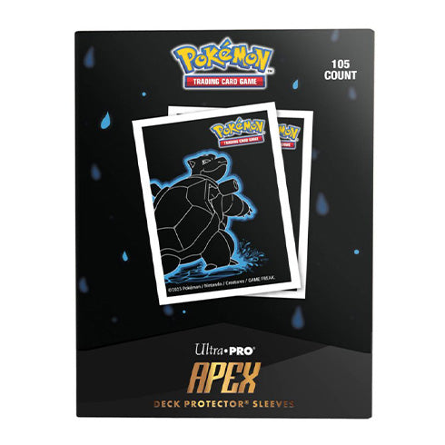 Pokemon Neon Kanto 105ct APEX Deck Protector Sleeves Blastoise