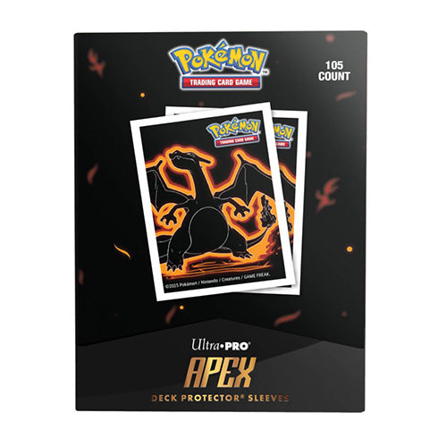 Pokemon Neon Kanto 105ct APEX Deck Protector Sleeves Charizard