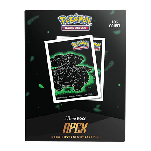 Pokemon Neon Kanto 105ct APEX Deck Protector Sleeves Venusaur