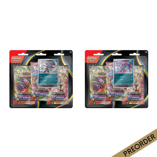 Pokemon TCG Mega Evolution Phantasmal Flames Three Booster Blisters (Pair)