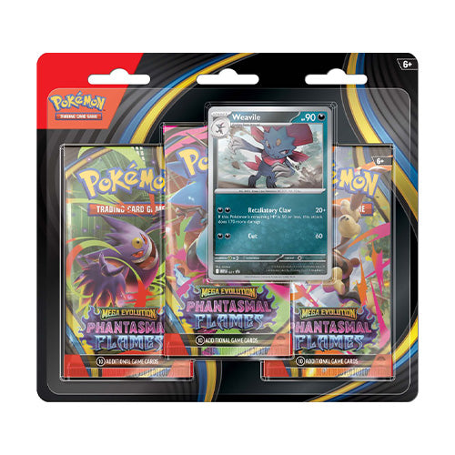 Pokemon TCG Mega Evolution Phantasmal Flames Three Booster Blisters (Pair)