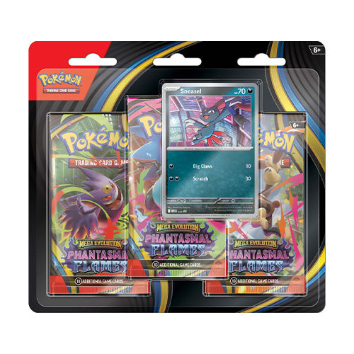 Pokemon TCG Mega Evolution Phantasmal Flames Three Booster Blisters (Pair)