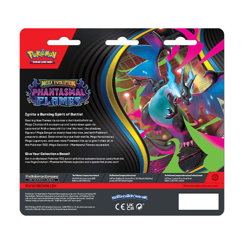 Pokemon TCG Mega Evolution Phantasmal Flames Three Booster Blisters (Pair)