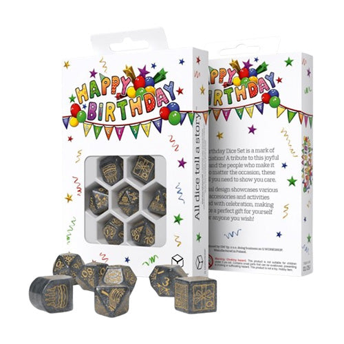Q Workshop Happy Birthday Confetti Dice Set 7