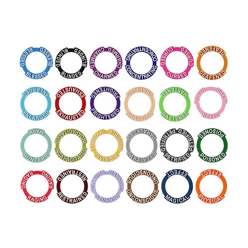 RPG Condition Rings/Markers - Set of 96 Status & Effects Rings