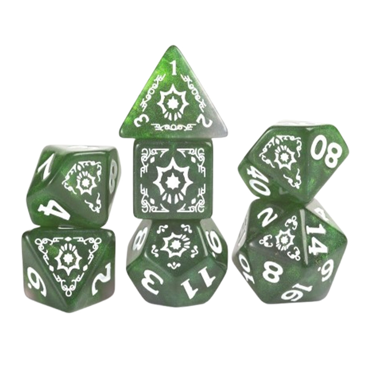 Sirius D&D Adventure Dice - Cleric - Green