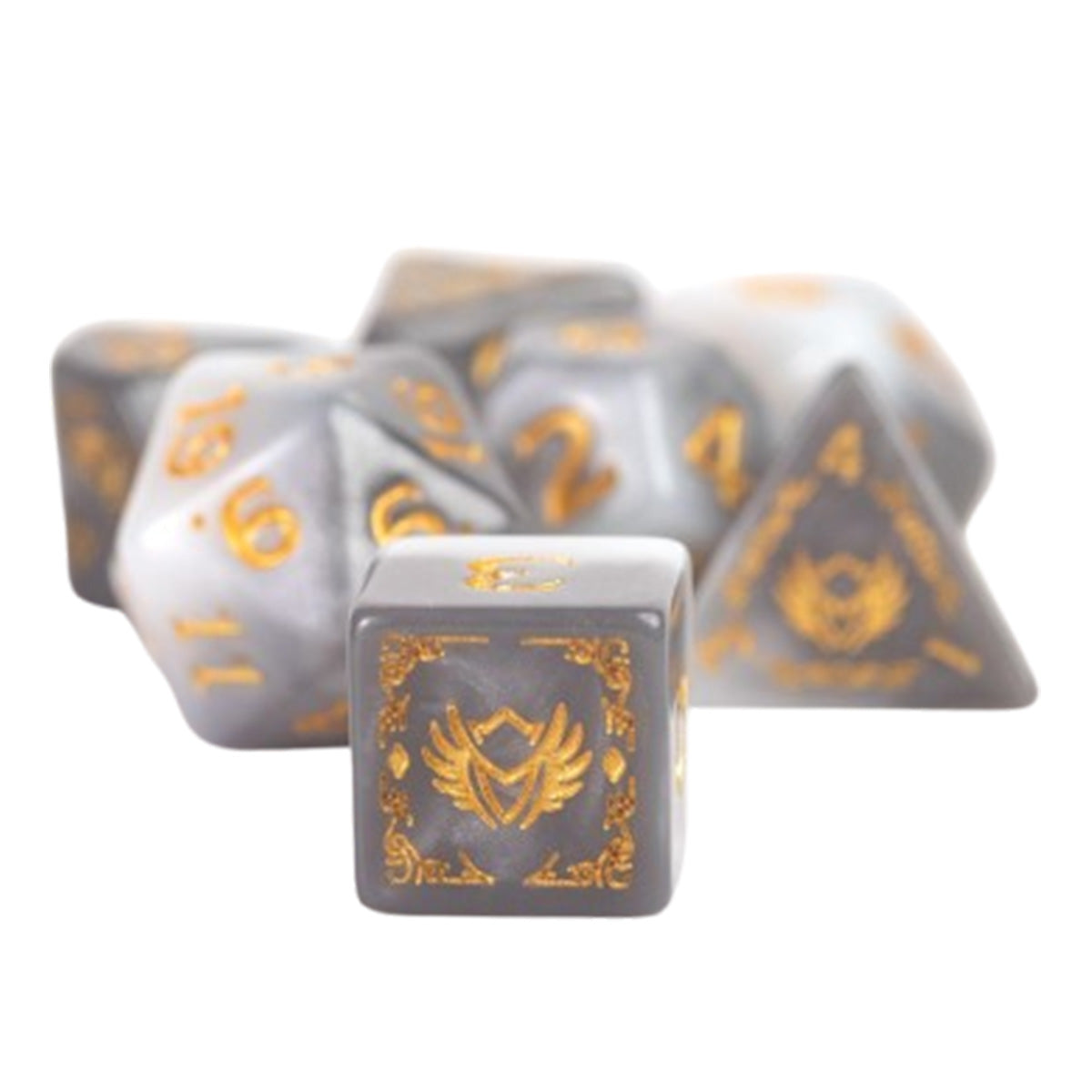 Sirius D&D Adventure Dice - Paladin - White / Grey