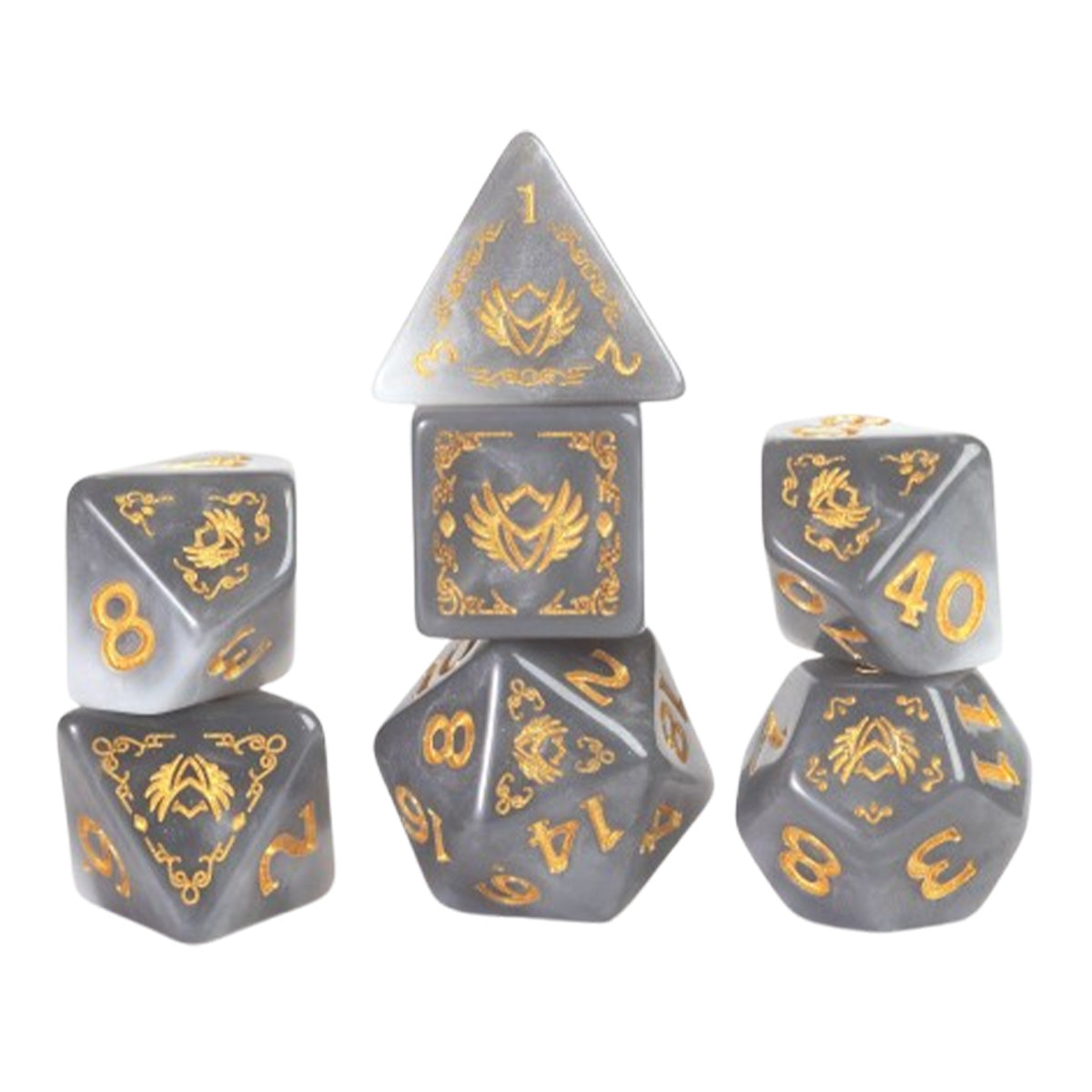 Sirius D&D Adventure Dice - Paladin - White / Grey
