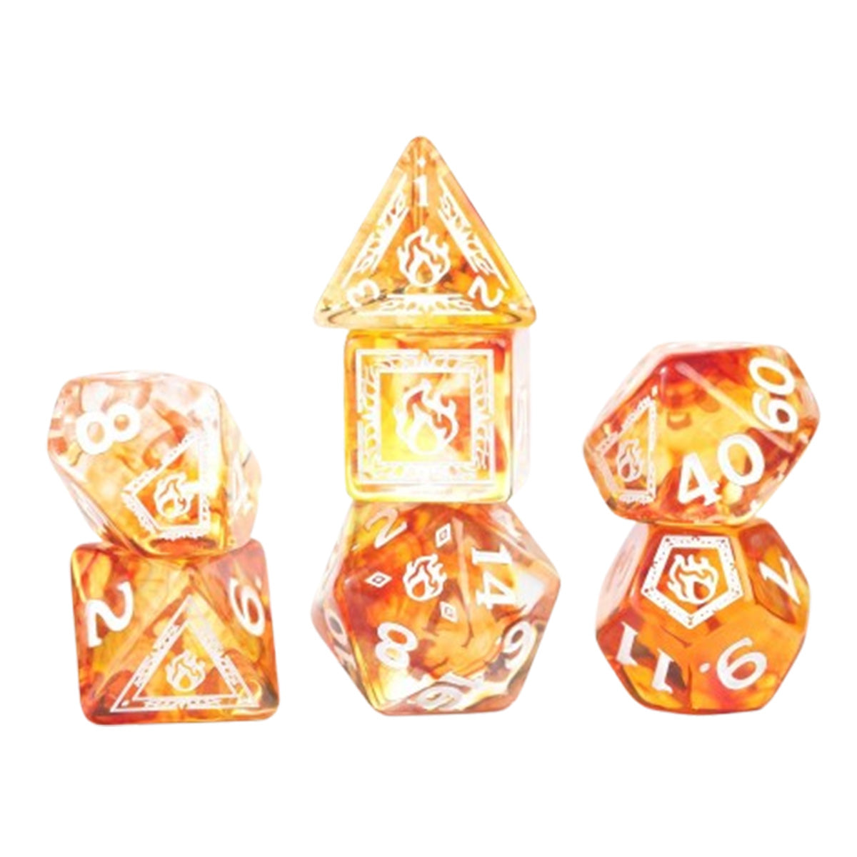 Sirius D&D Adventure Dice - Sorcerer - Orange