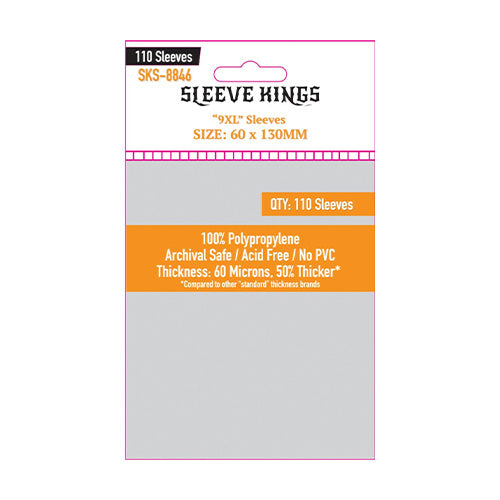 Sleeve Kings Board Game Sleeves "9XL" Sleeves (60mm x 130mm) (110 Sleeves per Pack)