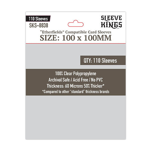 Sleeve Kings Board Game Sleeves Etherfields Compatible 100mm x 100mm 110ct